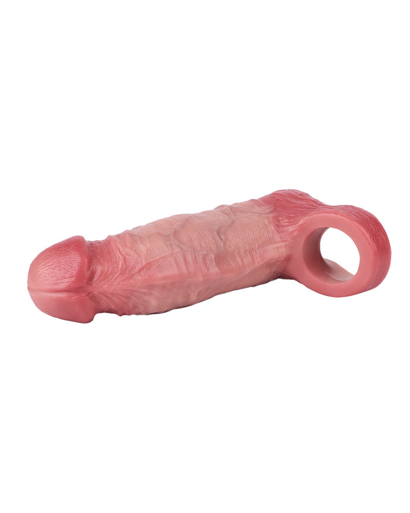 Auguste 6.38" Silicone Realistic Penis Sleeve & Extender w. Ballstrap
