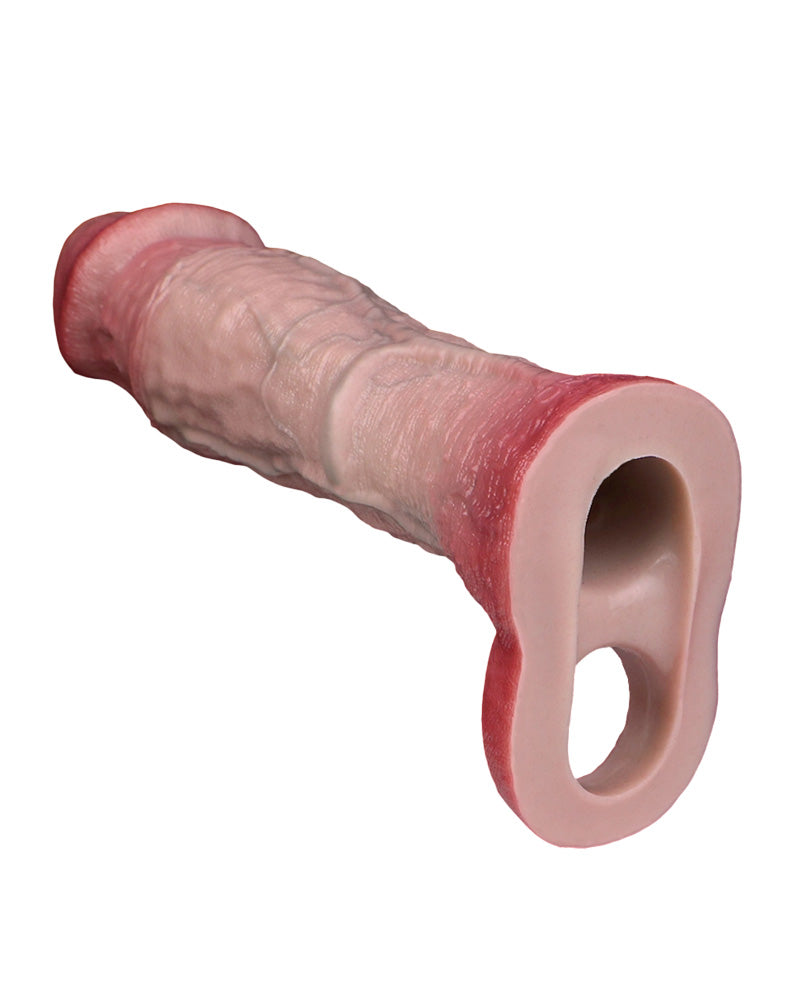 John 8.82" Silicone Realistic Penis Sleeve & Extender w. Ballstrap