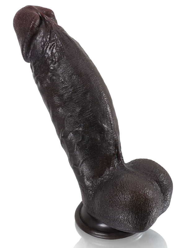 Kimi 8.6" x 2.2" Realistic Soft Black Like Thick Short Fat Dildo